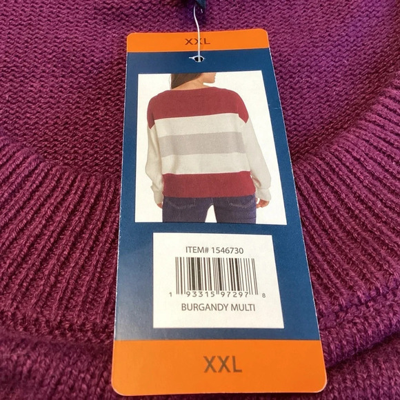 Lucky Sweater Women Sz XX L Red Cream NWT - Picture 9 of 10